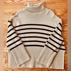 Gap Split Hem striped turtleneck sweater